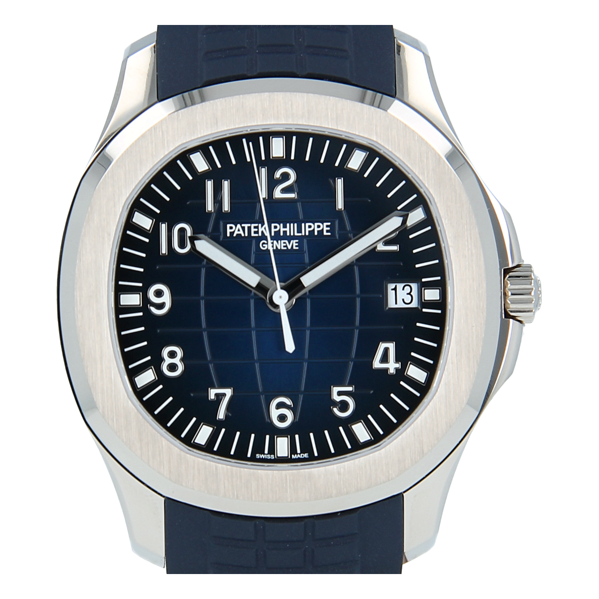 Patek Philippe  Reloj Aquanaut de oro blanco con esfera y pulsera azul  5168G-001