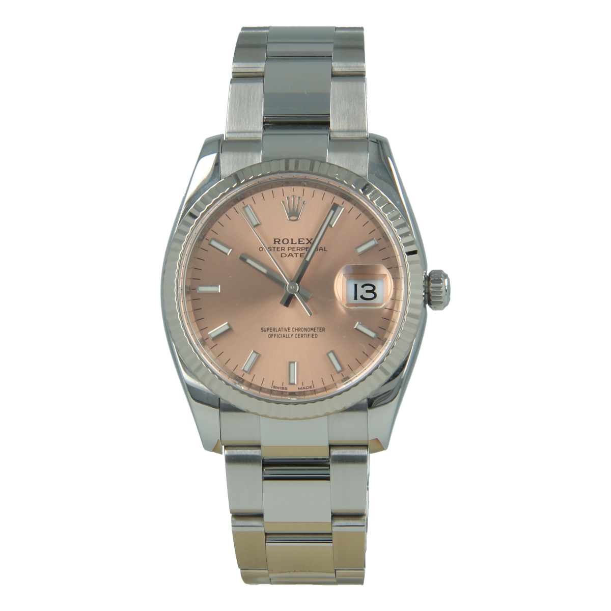 Rolex Date 115200 34mm Esfera Rosa *Completo* | Comprar reloj Rolex de segunda mano