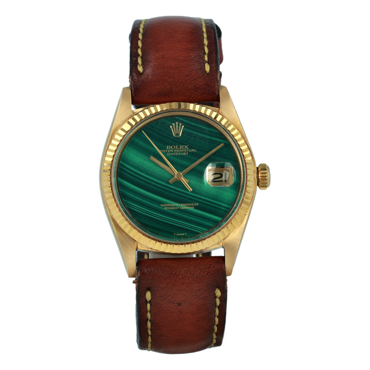 Rolex Datejust 1601 Oro Amarillo Esfera Malaquita (1974) | Comprar reloj Rolex de segunda mano