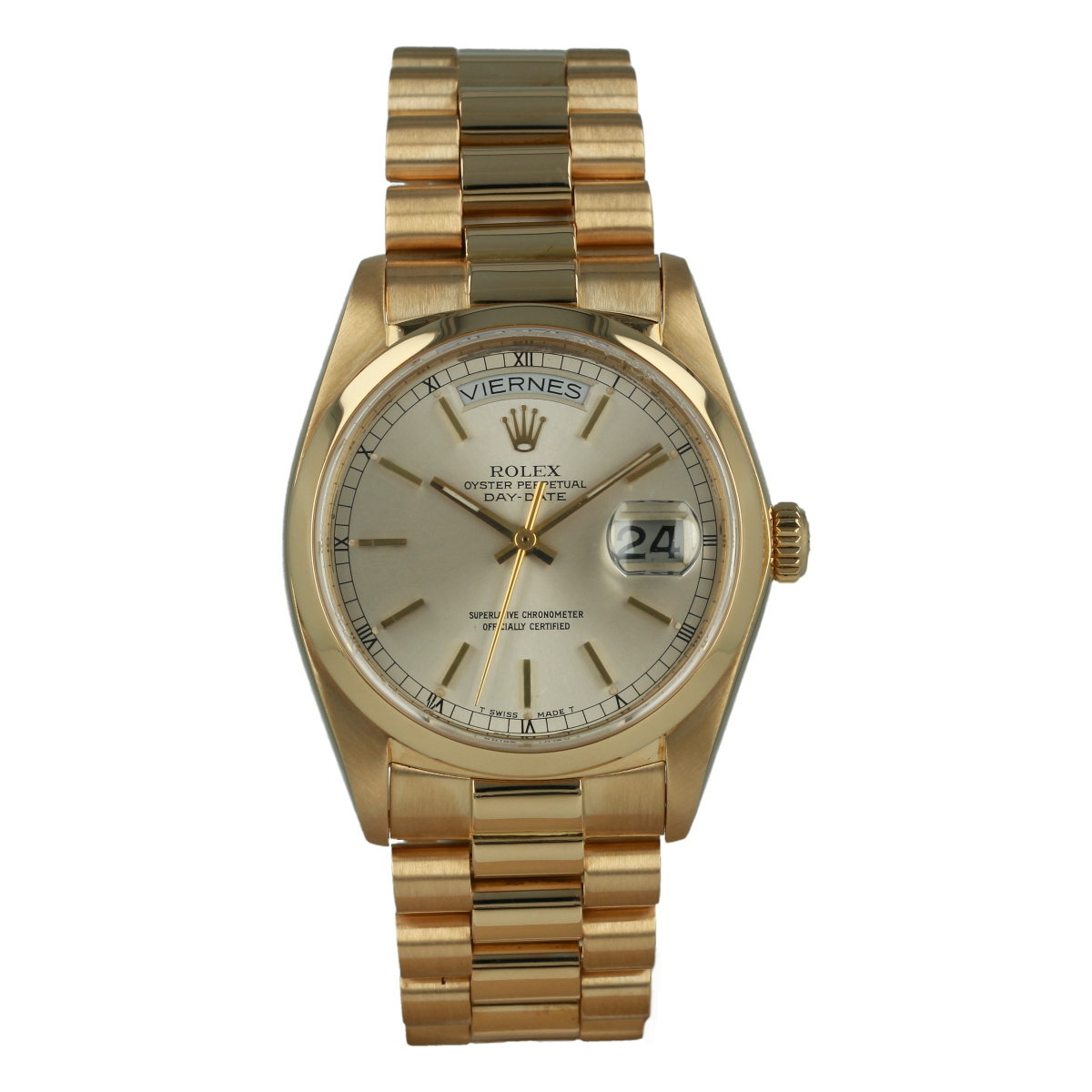 Rolex Day-Date 18028 36mm Yellow Gold Champagne Dial (circa 1980) | Buy pre-owned Rolex watch