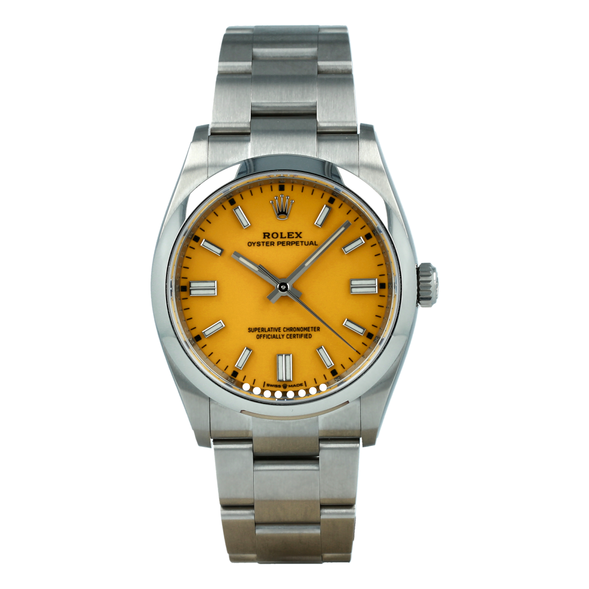 Rolex Oyster Perpetual 126000 36mm Yellow Dial *New Model* | Buy pre-owned Rolex watch