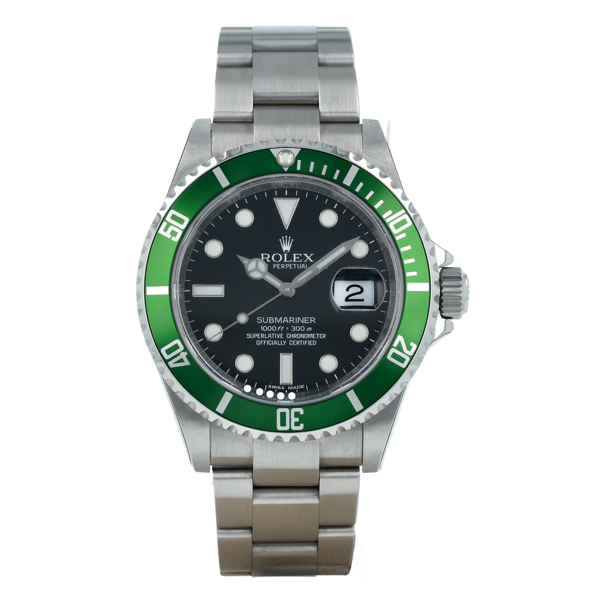 Rolex Submariner Date 16610LV “Kermit *NOS with Stickers* (2018) | Buy pre-owned Rolex watch