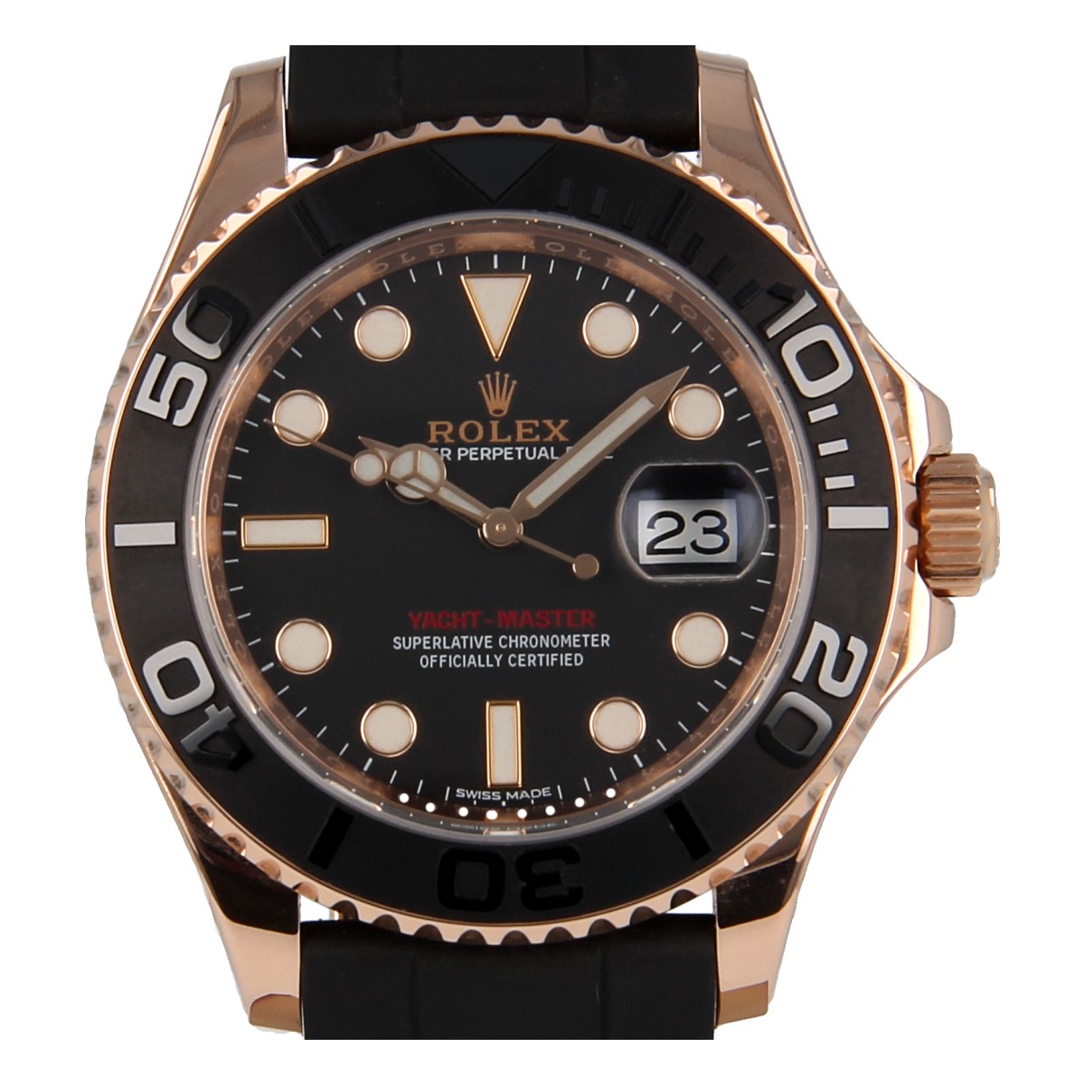 Rolex Yacht-Master 116655 Everose Gold Oysterflex | Buy pre-owned Rolex ...
