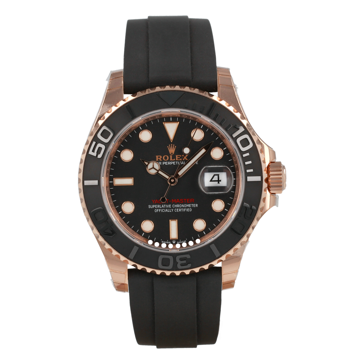 Rolex Yacht-Master 126655 40mm Oro Everose Oysterflex *Nuevo con Plásticos* | Comprar reloj Rolex de segunda mano