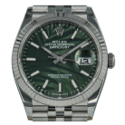 Rolex Datejust 126234 36mm Olive-Green Palm-Motif Dial *Brand-New* [ID15396]