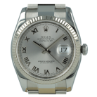 Rolex Datejust 116234 36mm Esfera Plata Números Romanos *Solo Reloj* [ID15423]