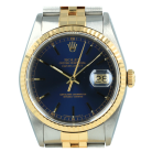 Rolex Datejust 16233 36mm Blue Dial Steel and Yellow Gold [ID15405]